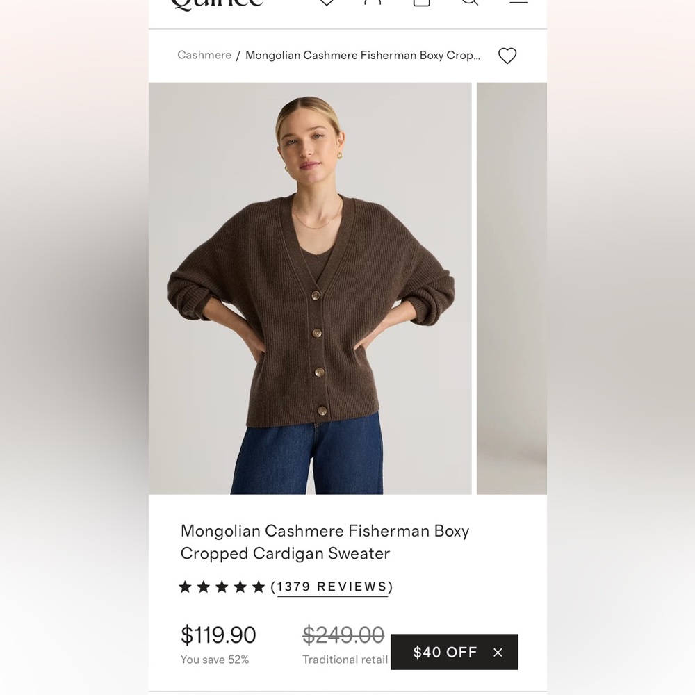 quince cashmere cardigan